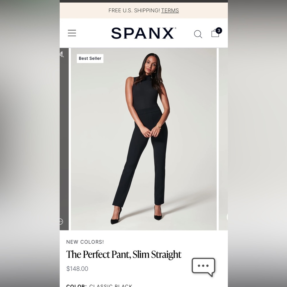 SPANX Women's Slim Straight Black Pants